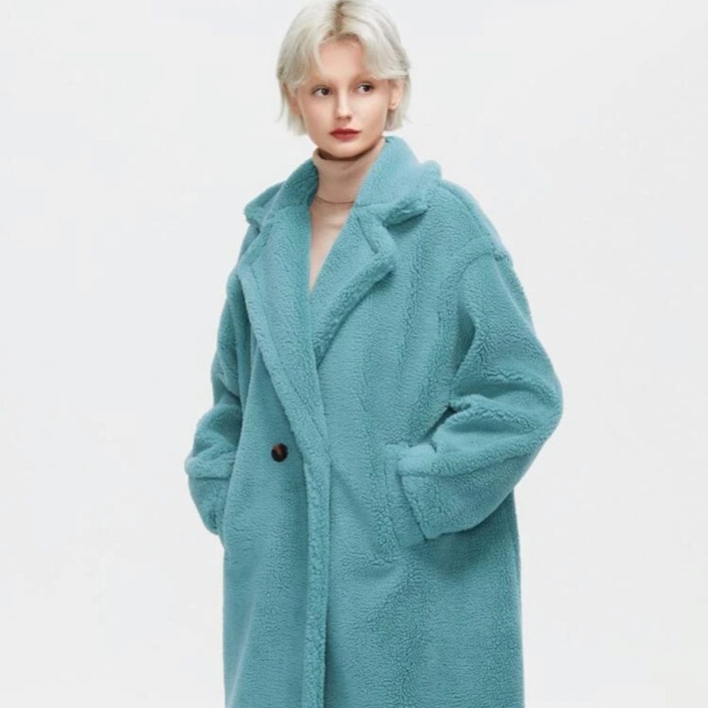 Dusty Blue Sherpa Jacket